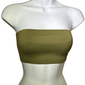 Free People Intimately Sage Green Strapless Bandeau Bralette Top 0B946877 Sz XS
